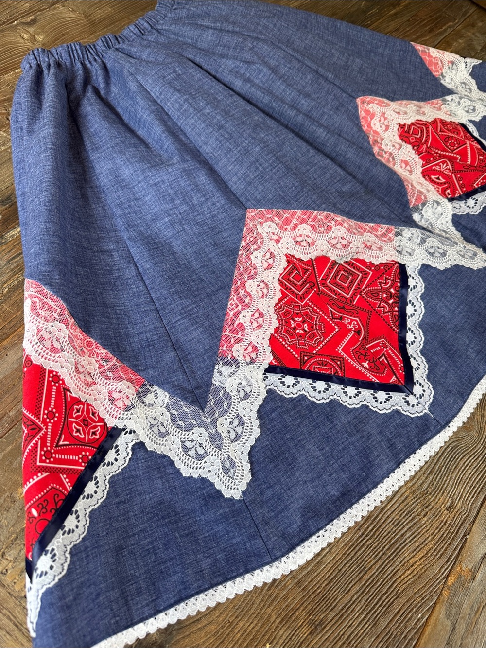 Little House creations Square dance, rodeo, western elastic waist full skirt Med - Picture 5 of 8